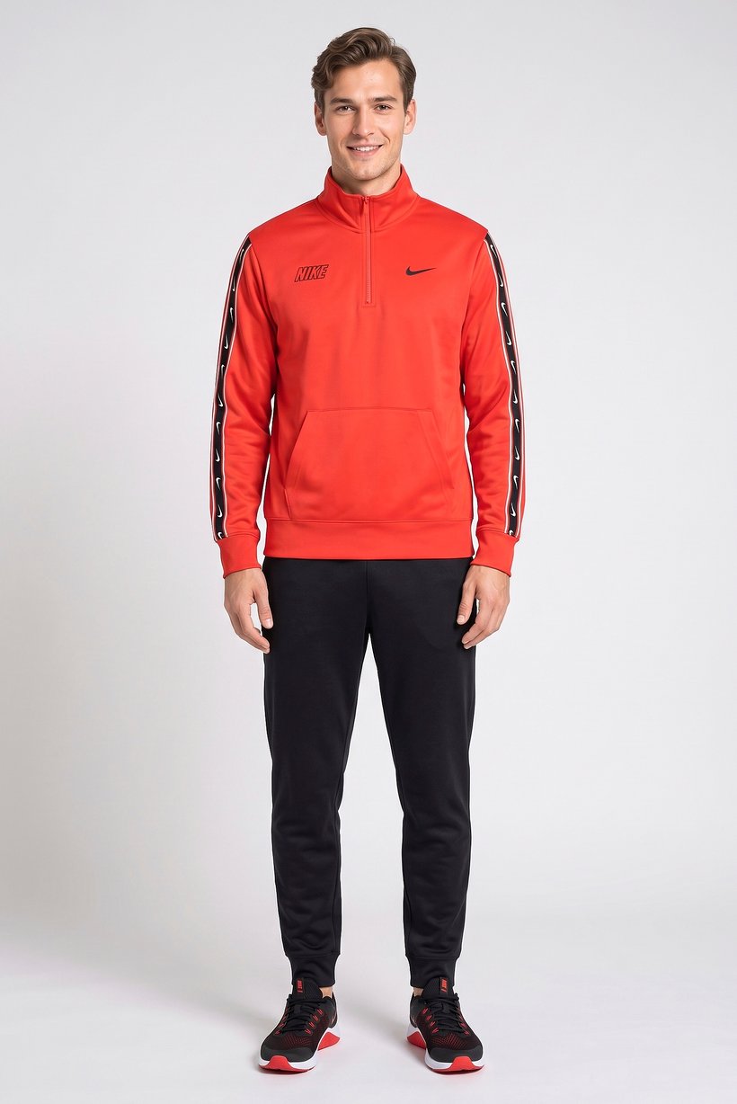 Men Sportswear Fit Long Sleeve Training Sweatshirt, Red