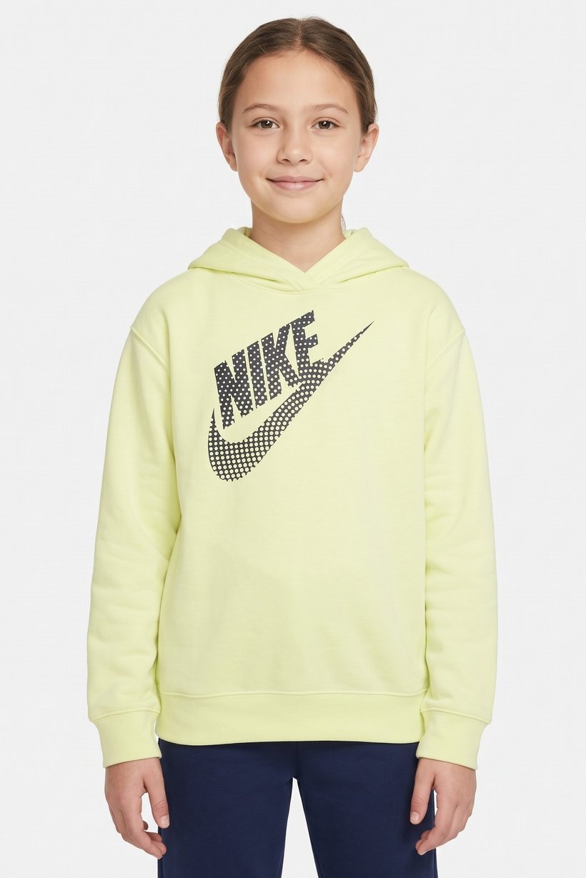 Kids Girl Oversized Fit Outdoor Hoodie, Lime Green