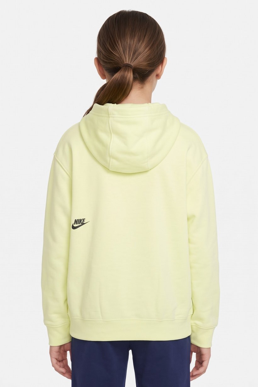 Kids Girl Oversized Fit Outdoor Hoodie, Lime Green