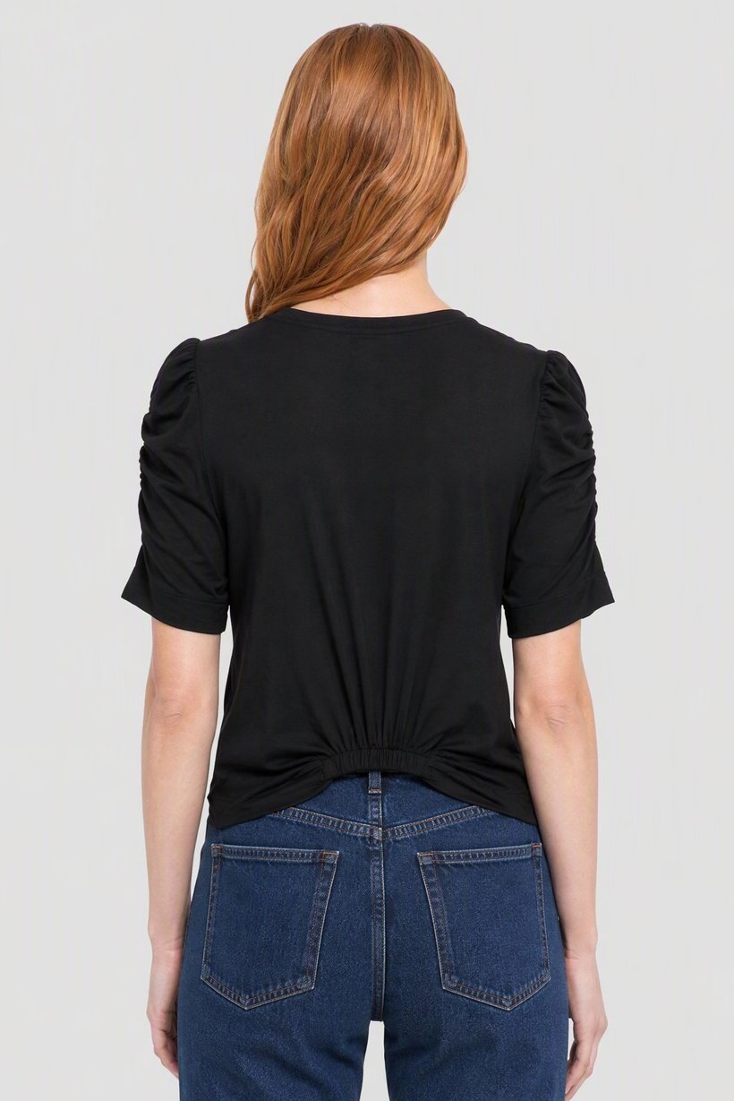 Women Crew Neck Plain Sleeveless Tank Top, Black