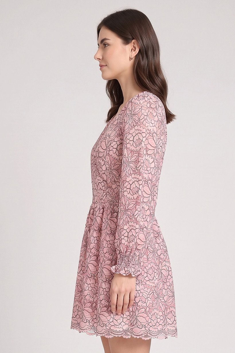 Women Textured Mini Dress, Multicolor