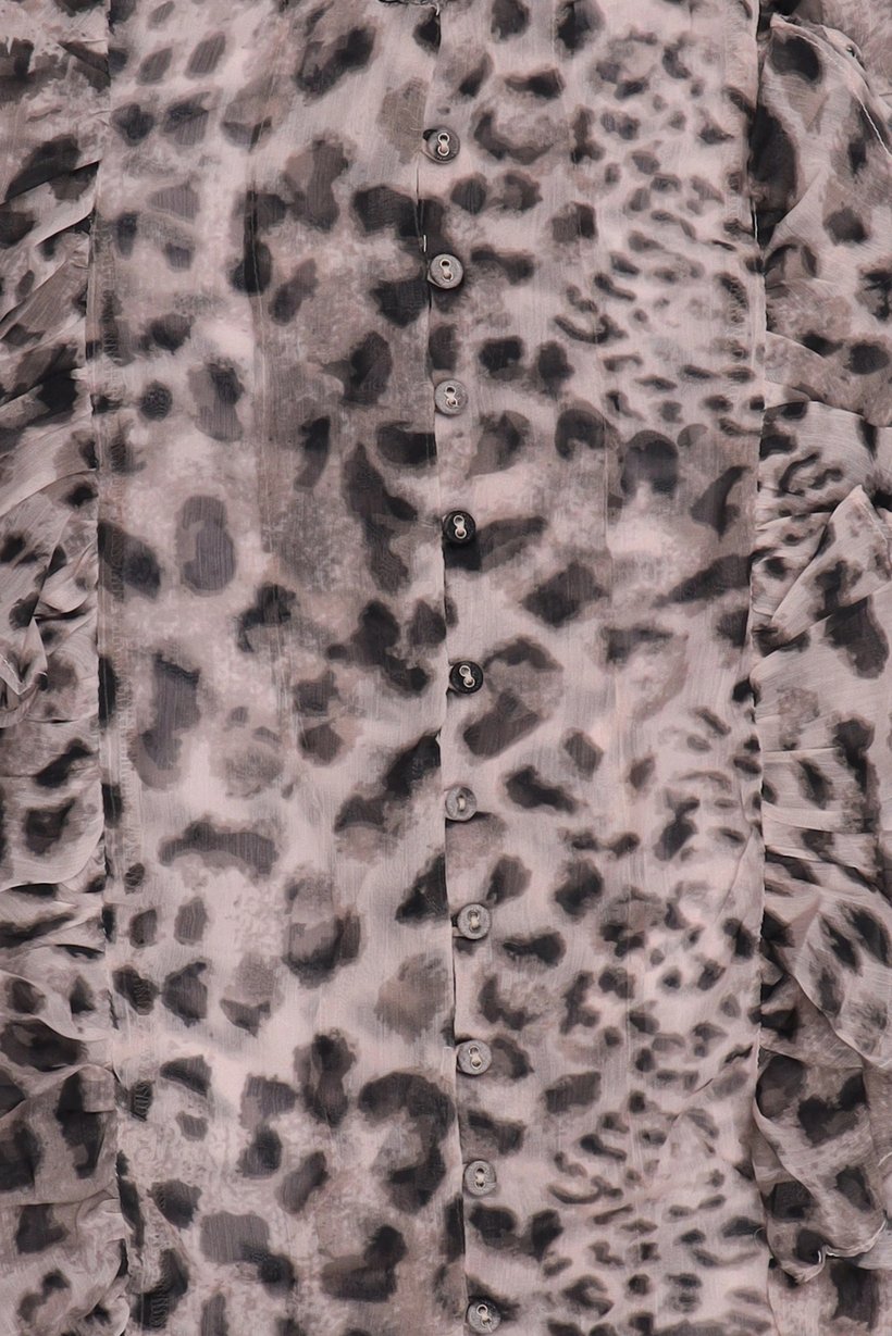 Women Round Neck Long Sleeve Animal Print Blouse, Multicolor