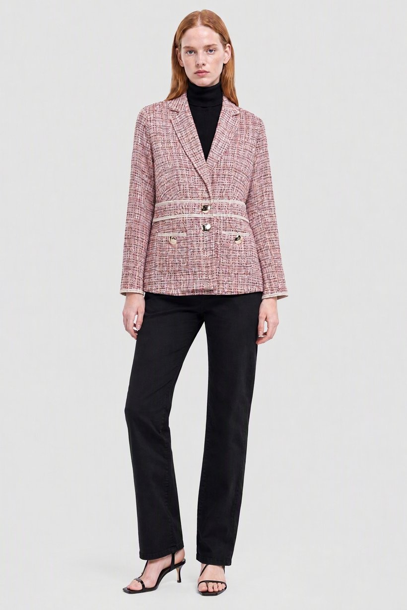 Women Regular Fit Textured Long Sleeve Blazer, Multicolor