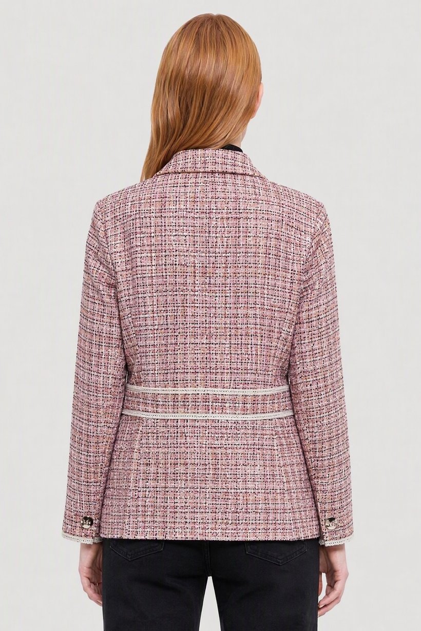 Women Regular Fit Textured Long Sleeve Blazer, Multicolor