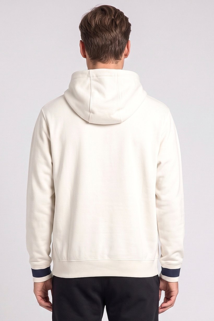 Men Sportswear Fit Long Sleeve Outdoor Hoodie, Off White