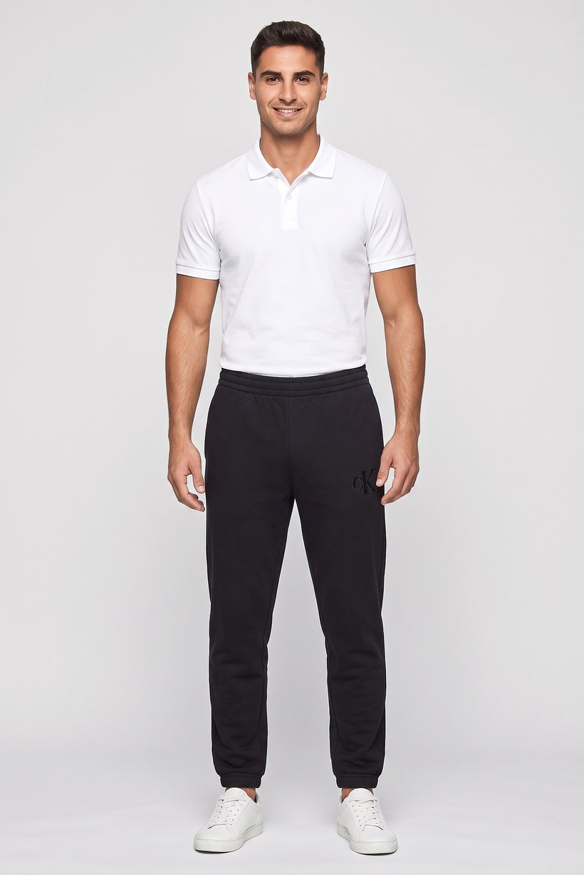 Calvin Klein Jeans Men Regular Fit Embroidered Logo Sweatpants, Black