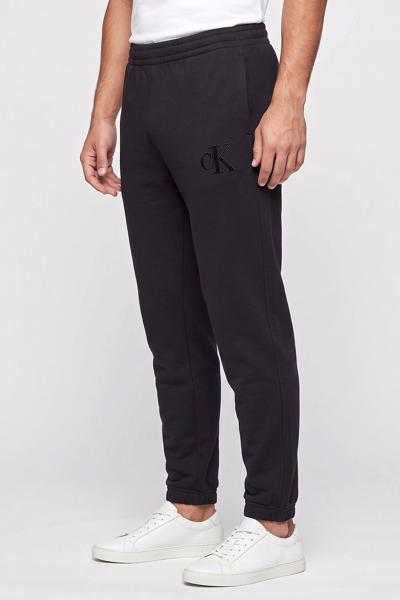 Calvin Klein Jeans Men Regular Fit Embroidered Logo Sweatpants, Black