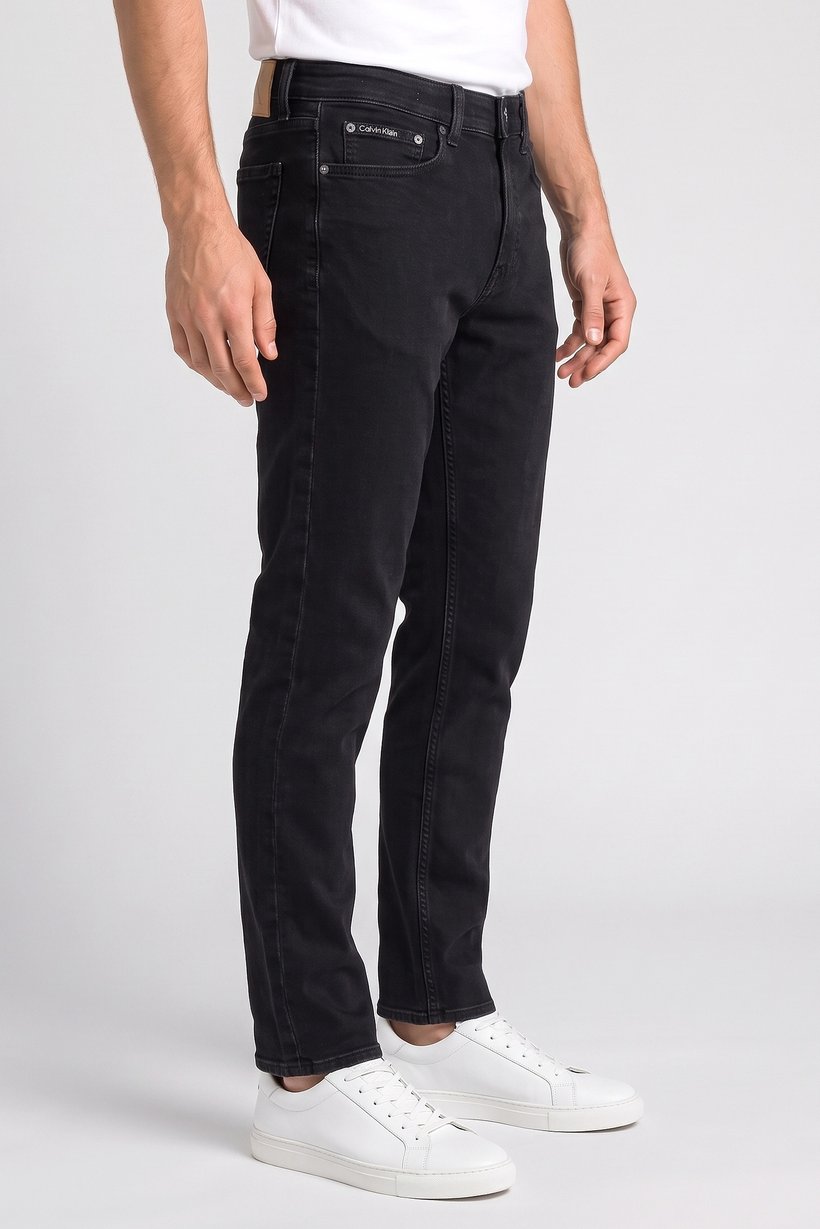 Men Slim Fit Washed Stretchable Jeans, Black