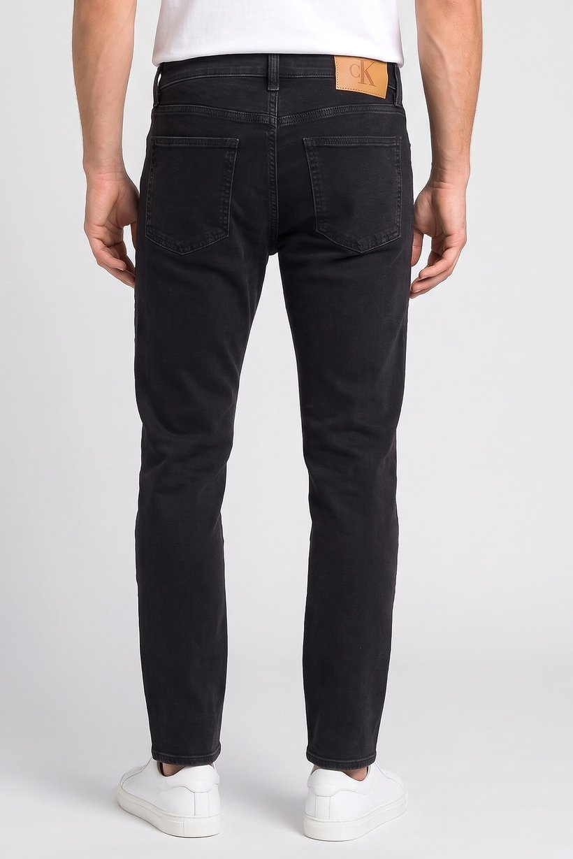 Men Slim Fit Washed Stretchable Jeans, Black
