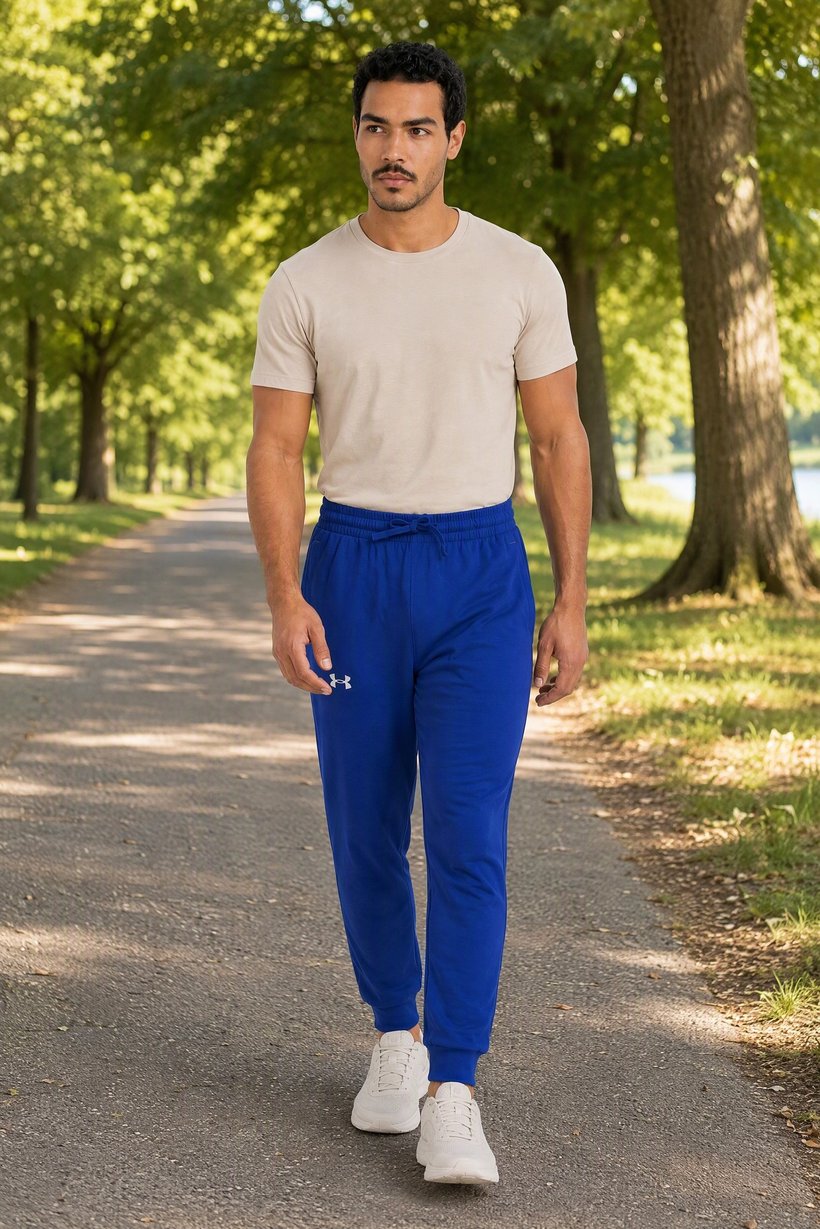 Men Loose Fit Outdoor Sweatpants, Blue