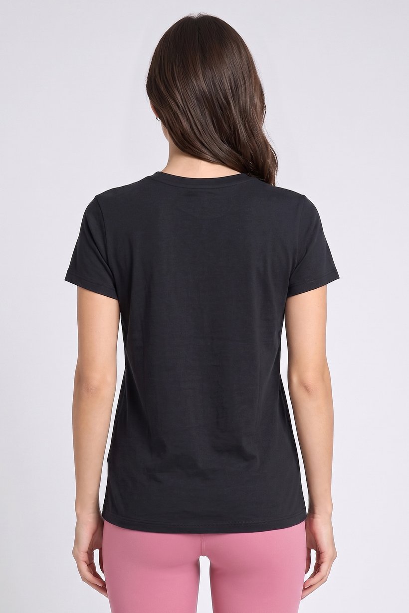 Women Loose Fit Short Sleeve Outdoor T-Shirt, Black