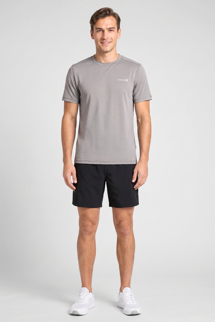 Men Sportswear Fit Short Sleeve Training T-Shirt, Heather Grey