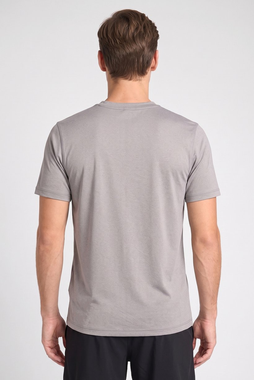 Men Sportswear Fit Short Sleeve Training T-Shirt, Heather Grey