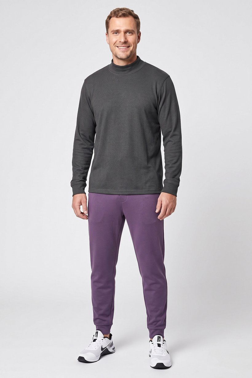 Men Sportswear Fit Long Sleeve Outdoor Sweatshirt, Dark Grey