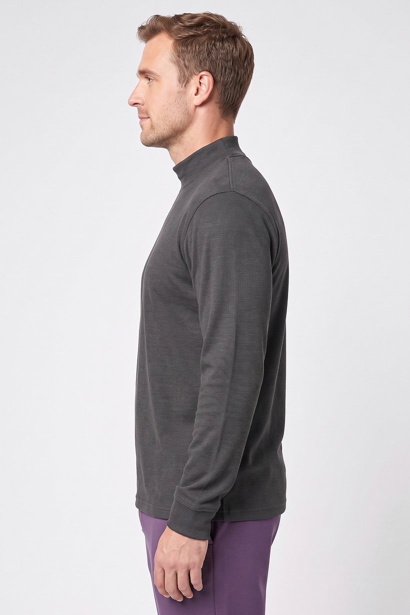 Men Sportswear Fit Long Sleeve Outdoor Sweatshirt, Dark Grey