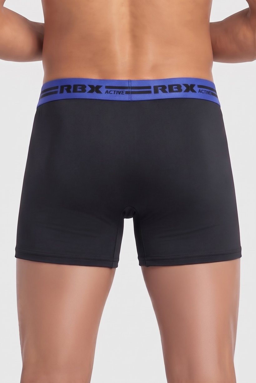 Men 4 Pcs Brand Logo Boxer Brief, Black