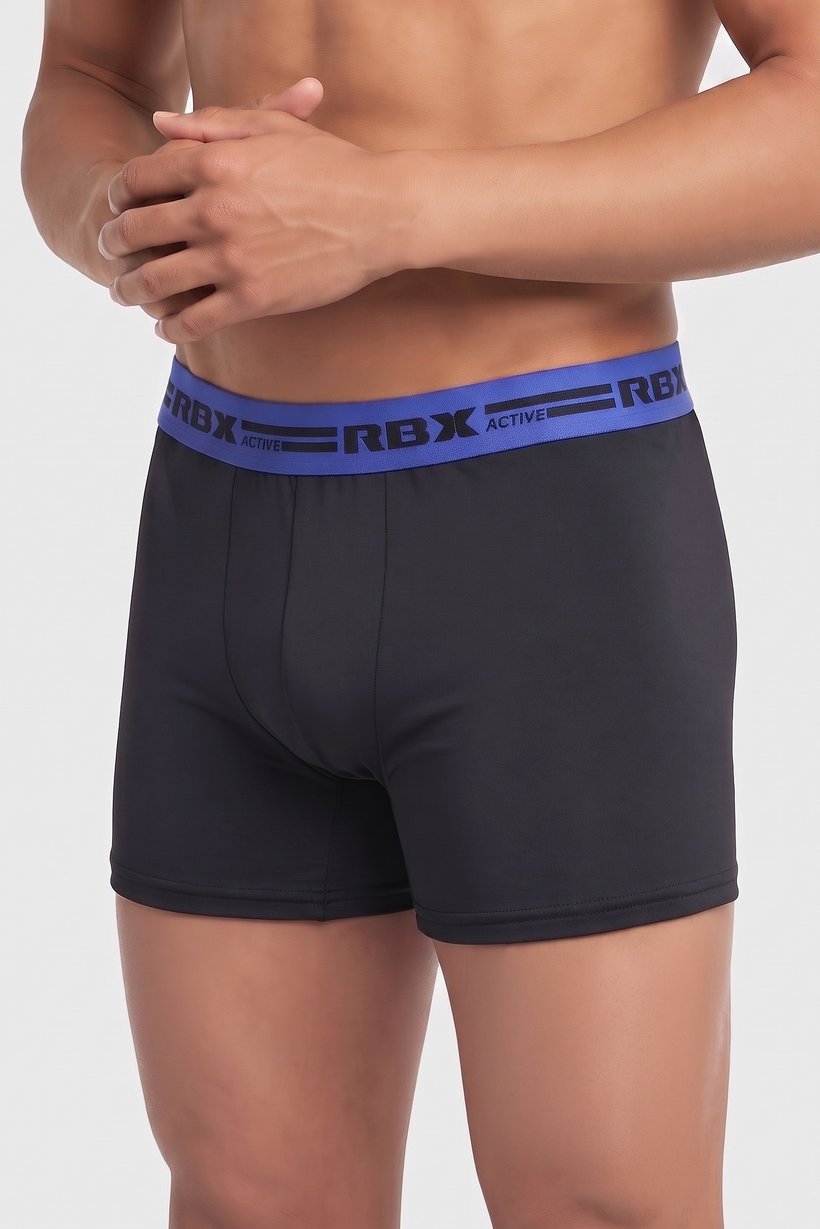 Men 4 Pcs Brand Logo Boxer Brief, Black