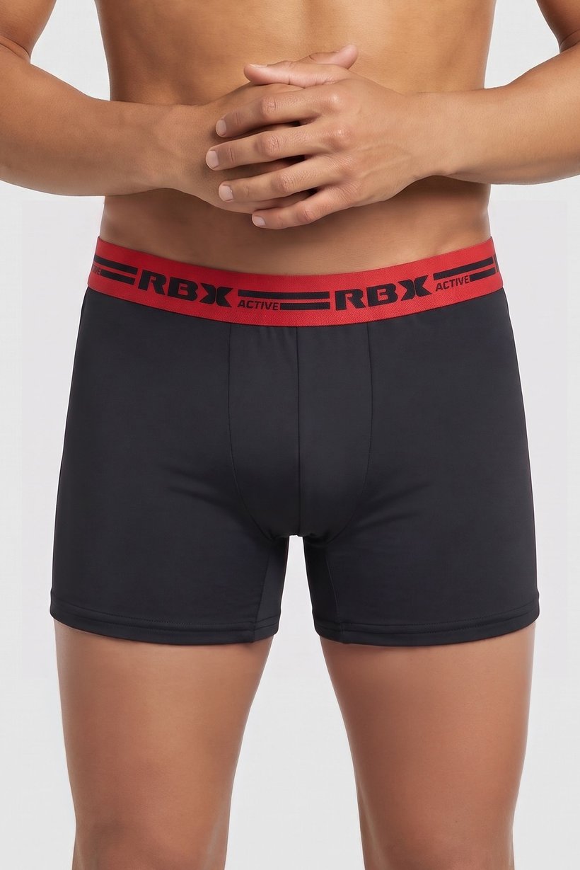 Men 4 Pcs Brand Logo Boxer Brief, Black