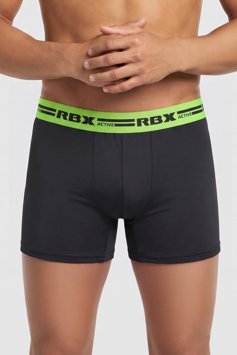Men 4 Pcs Brand Logo Boxer Brief, Black
