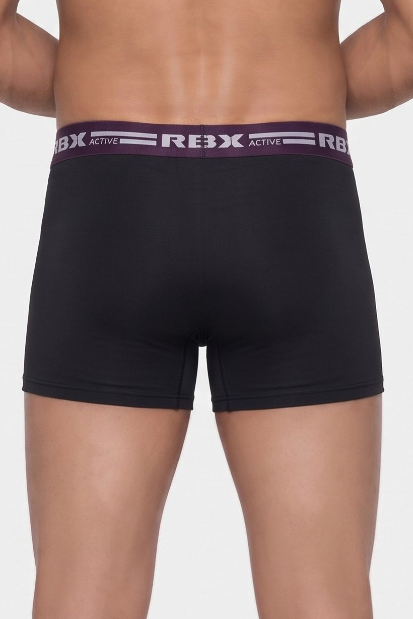 Men 4 Pcs Brand Logo Boxer Brief, Black