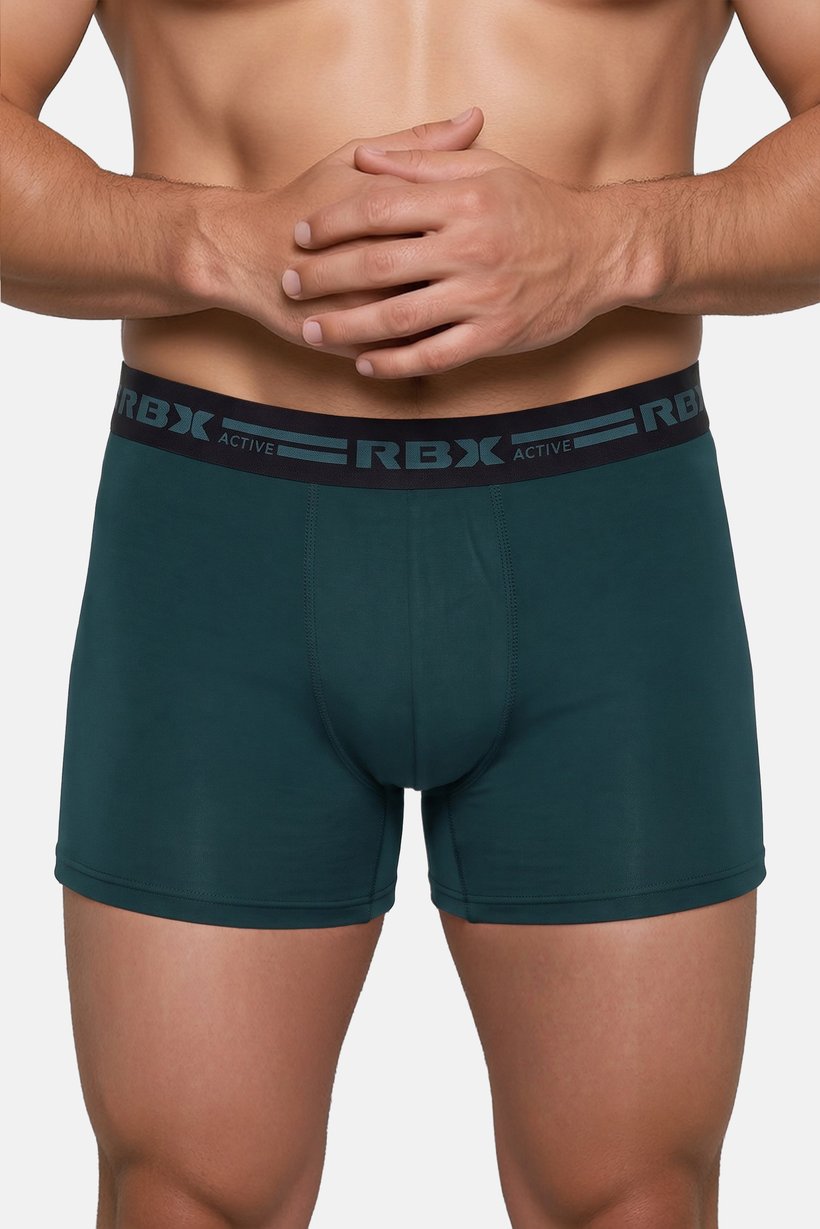 Men 4 Pcs Brand Logo Boxer Brief, Black