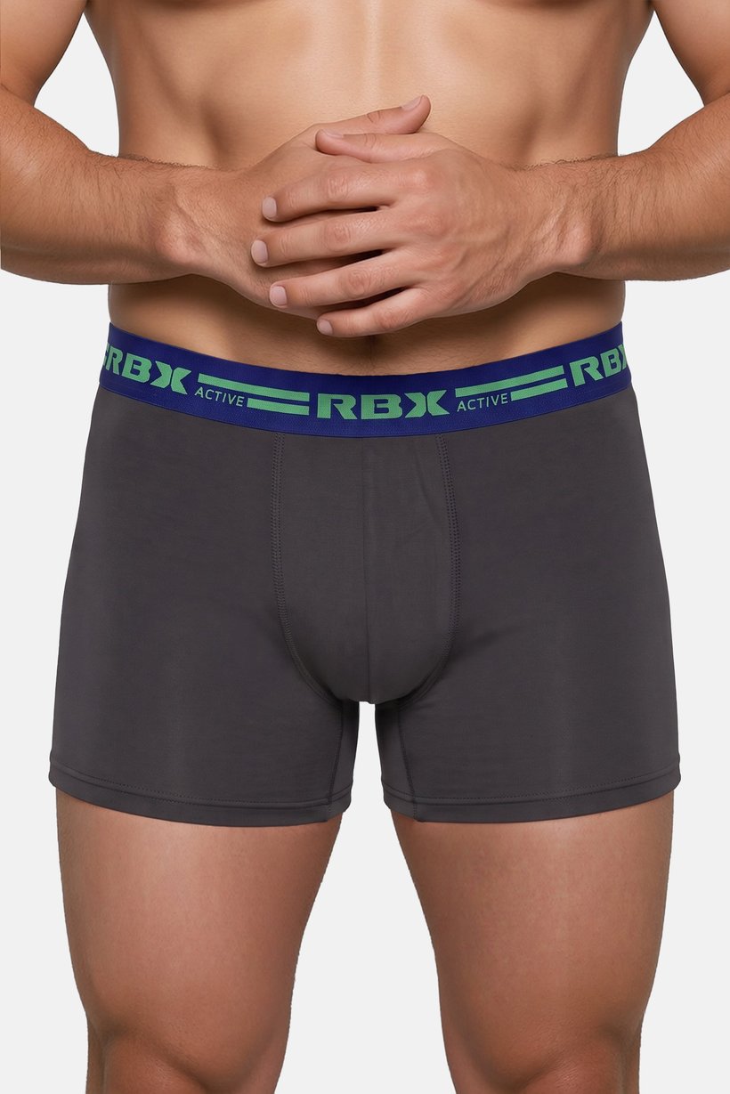 Men 4 Pcs Brand Logo Boxer Brief, Black