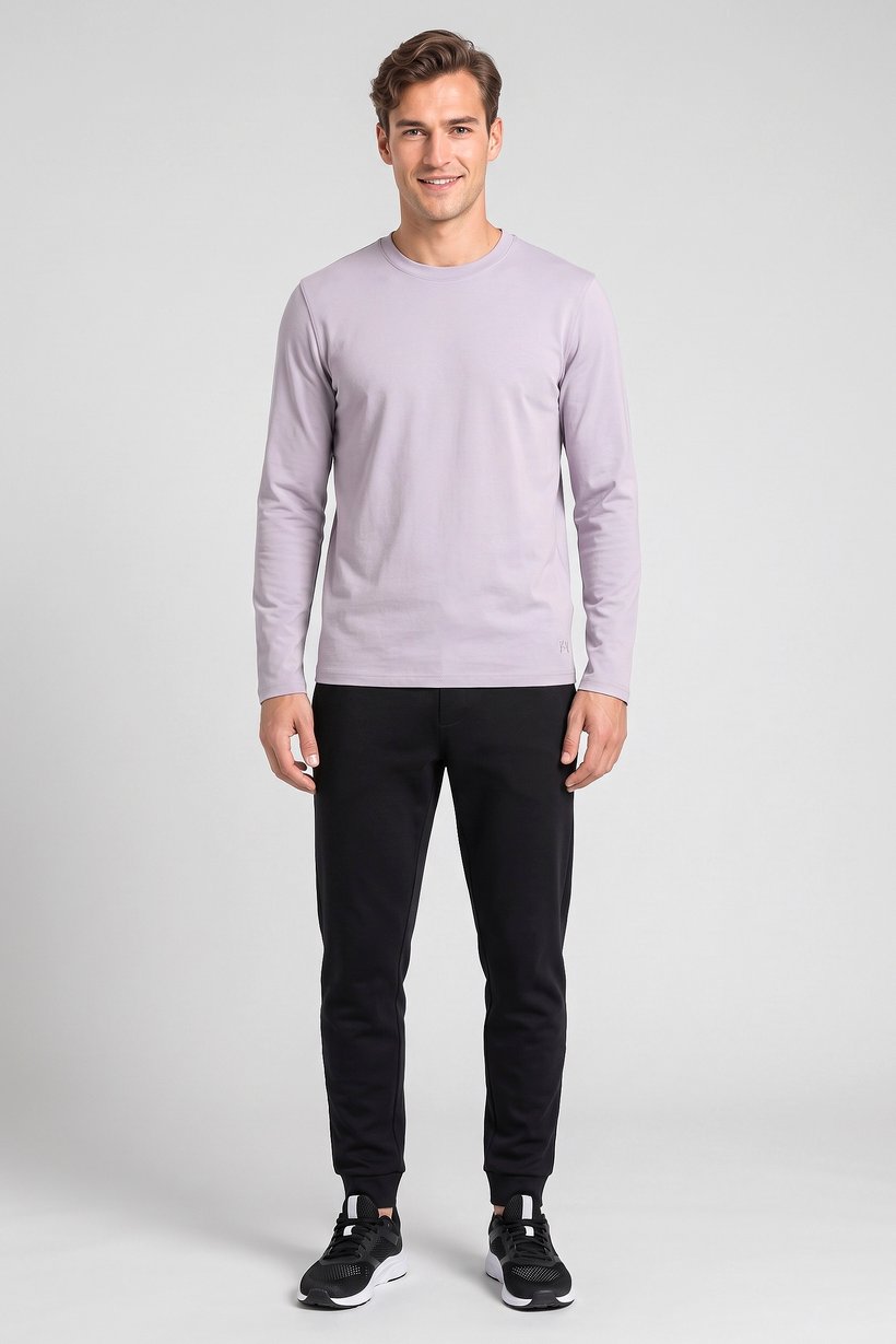 Men Sportswear Fit Long Sleeve Outdoor Sweatshirt, Mauve