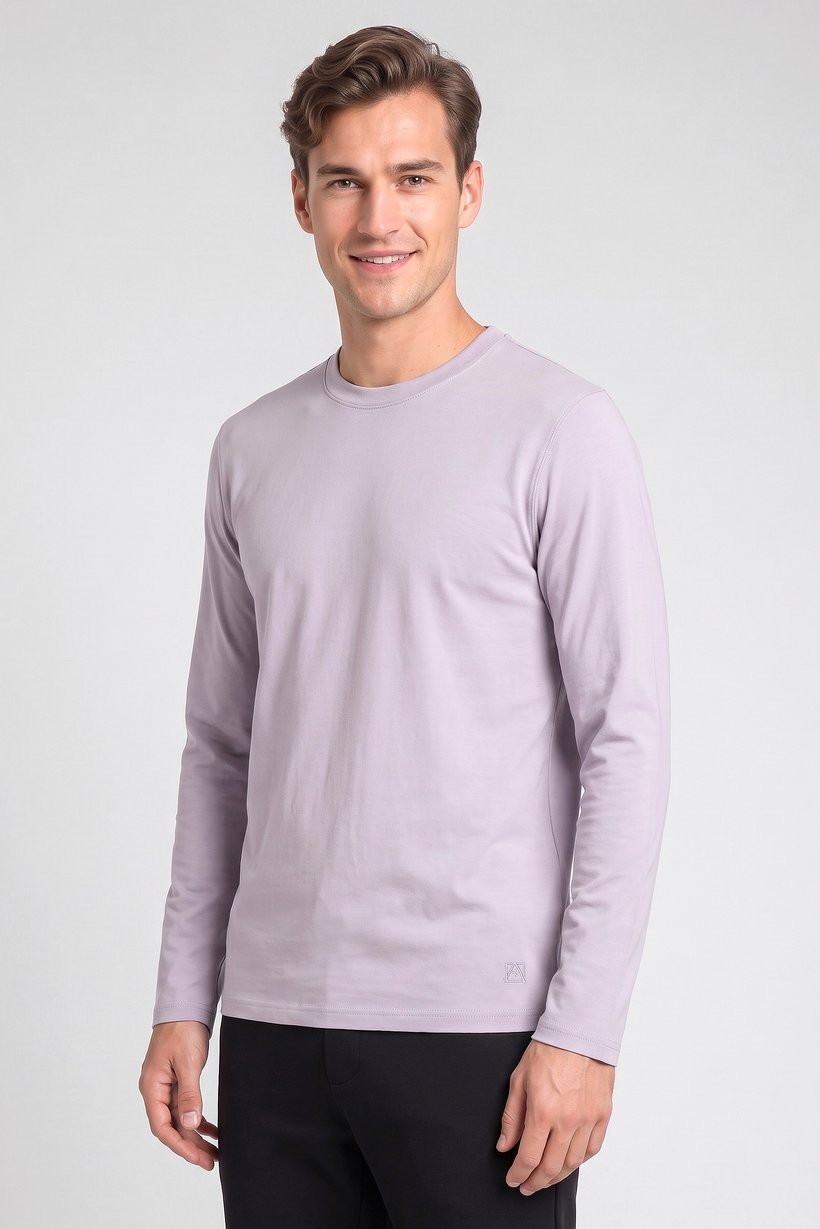Men Sportswear Fit Long Sleeve Outdoor Sweatshirt, Mauve