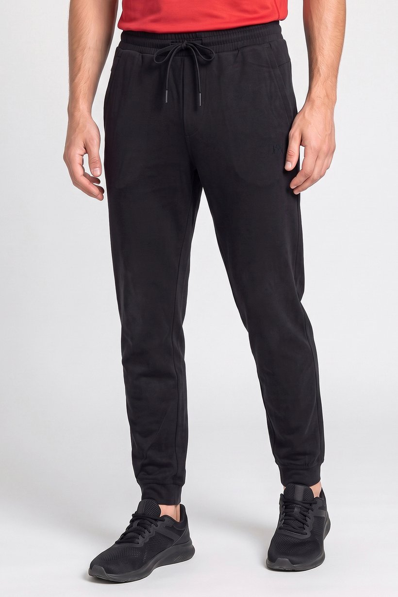 Men Sportswear Fit Brand Logo Outdoor Sweatpants, Black