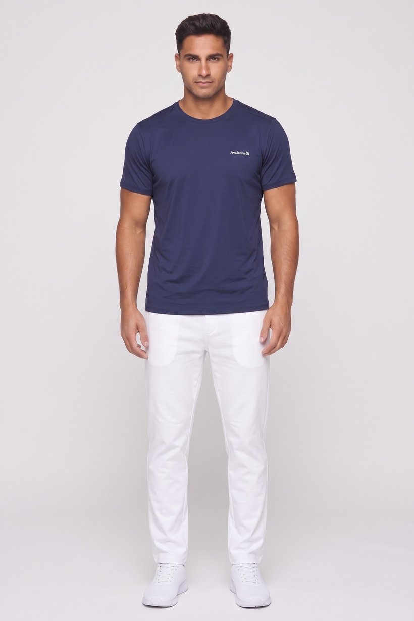 Men Sportswear Fit Short Sleeve Outdoor T-Shirt, Navy
