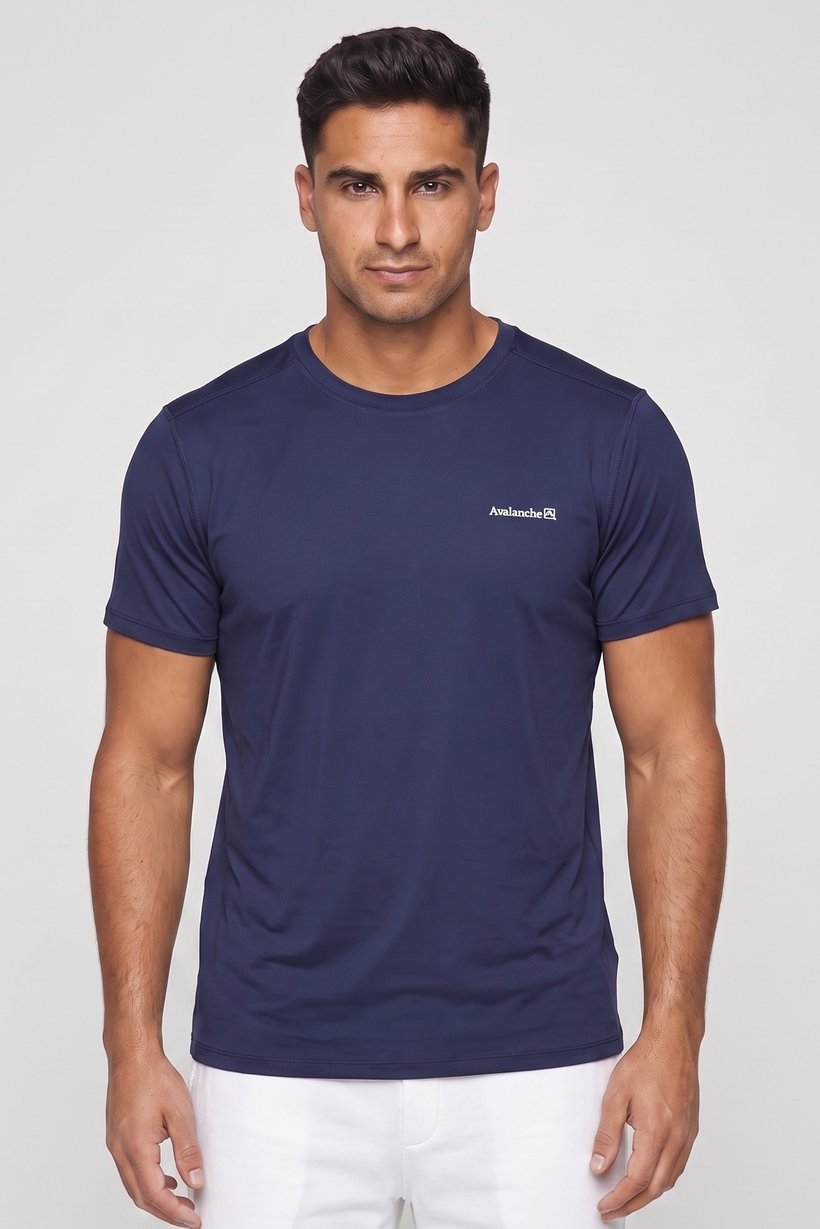 Men Sportswear Fit Short Sleeve Outdoor T-Shirt, Navy