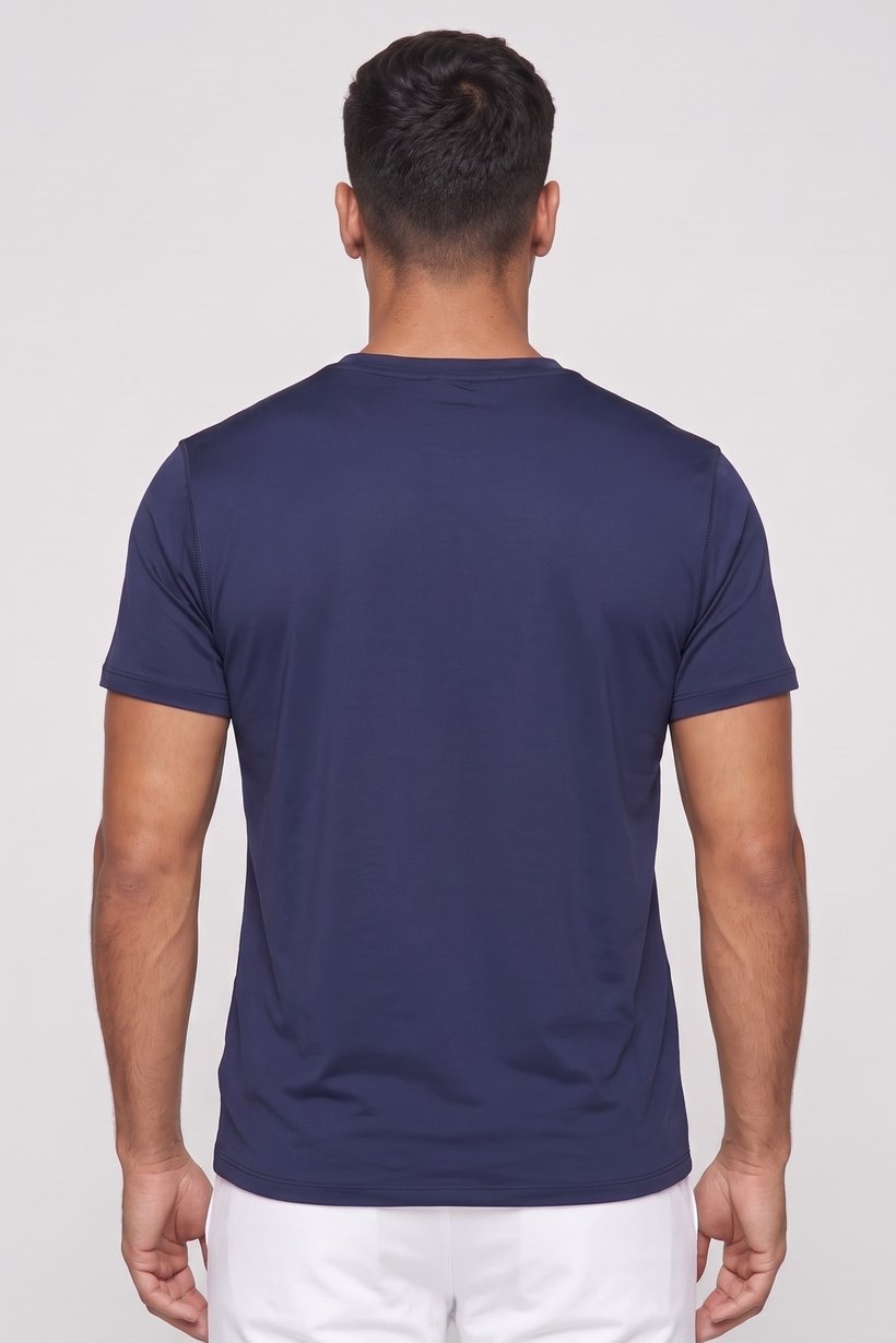 Men Sportswear Fit Short Sleeve Outdoor T-Shirt, Navy