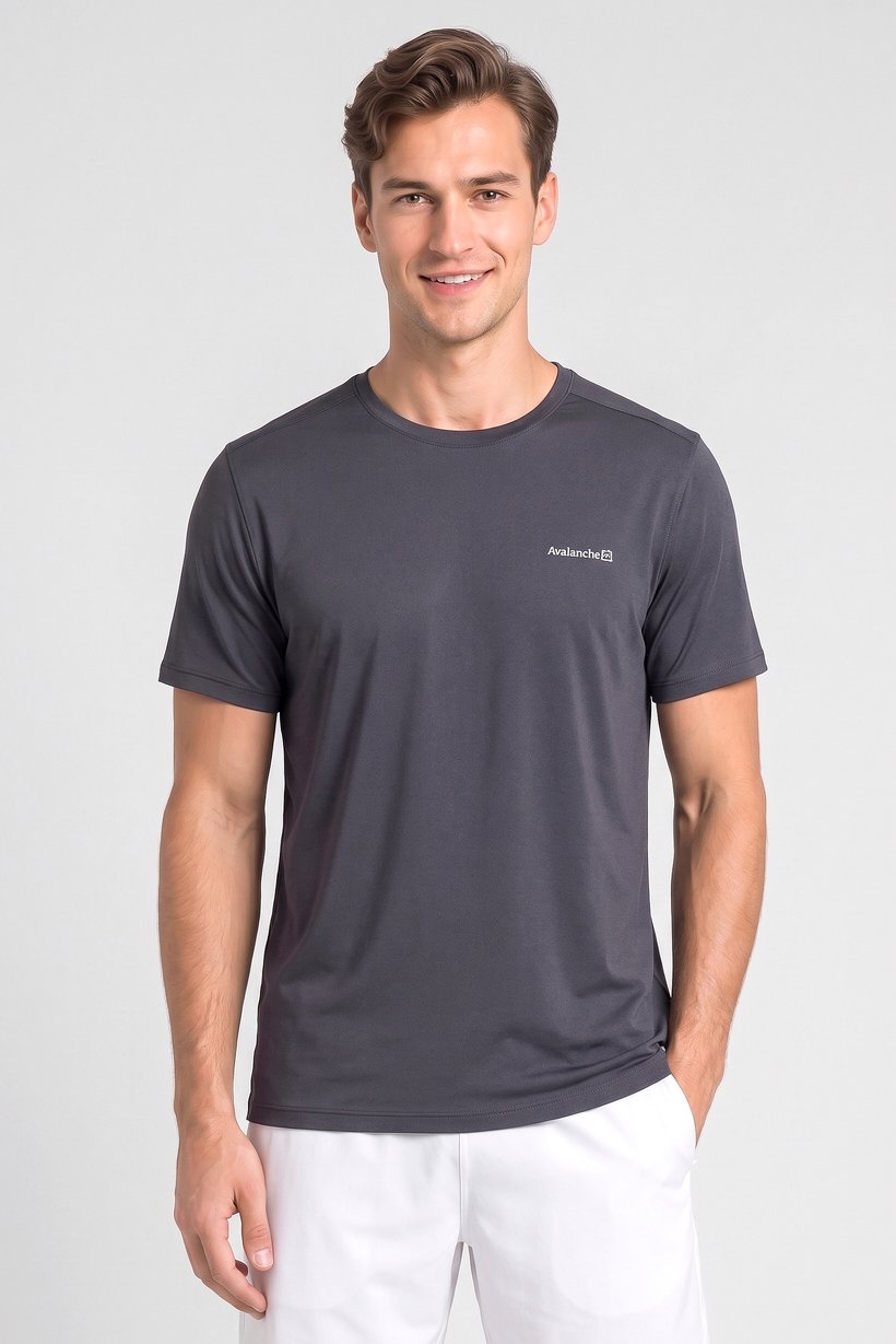 Men Sportswear Fit Short Sleeve Training T-Shirt, Dark Grey