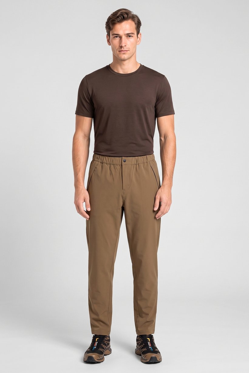 Men Sportswear Fit Training Track Pants, Taupe