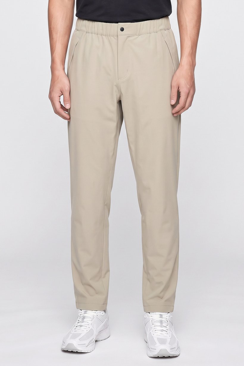 Men Sportswear Fit Outdoor Track Pants, Beige