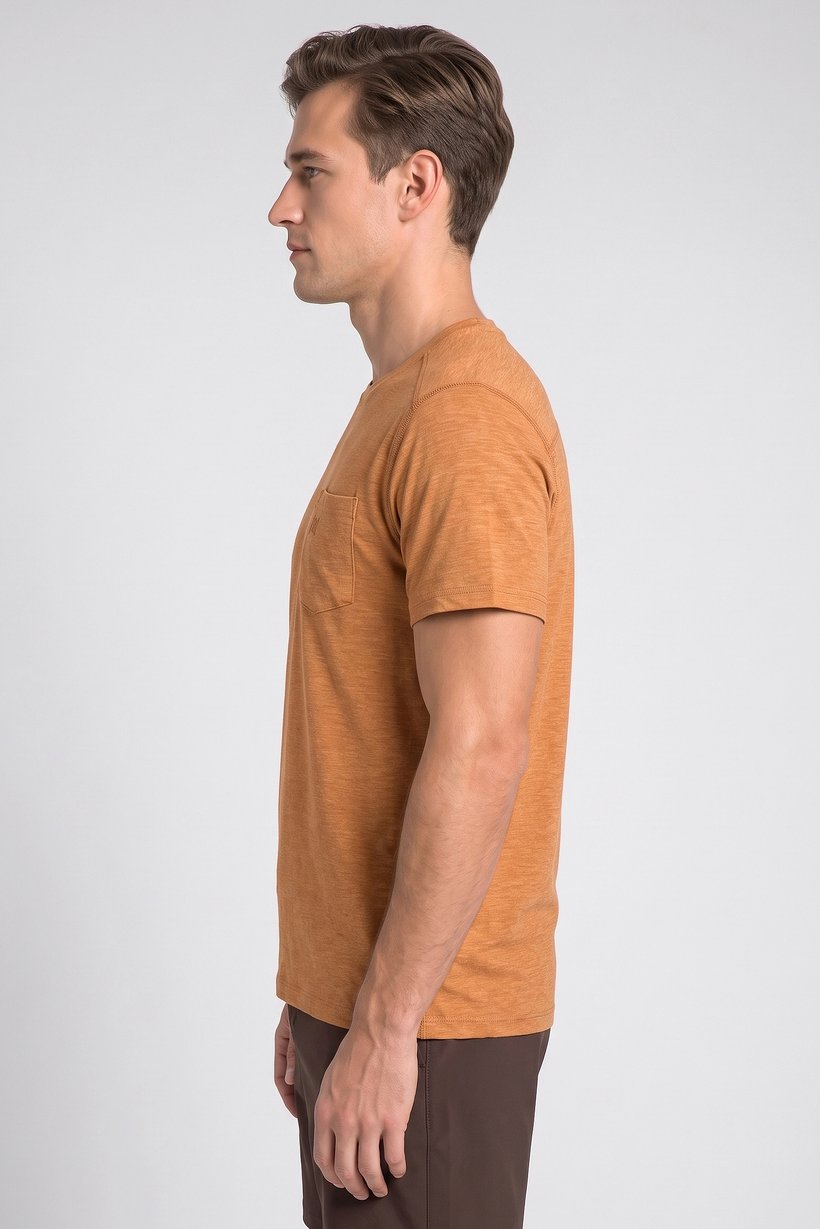 Men Sportswear Fit Short Sleeve Outdoor T-Shirt, Heather Rust