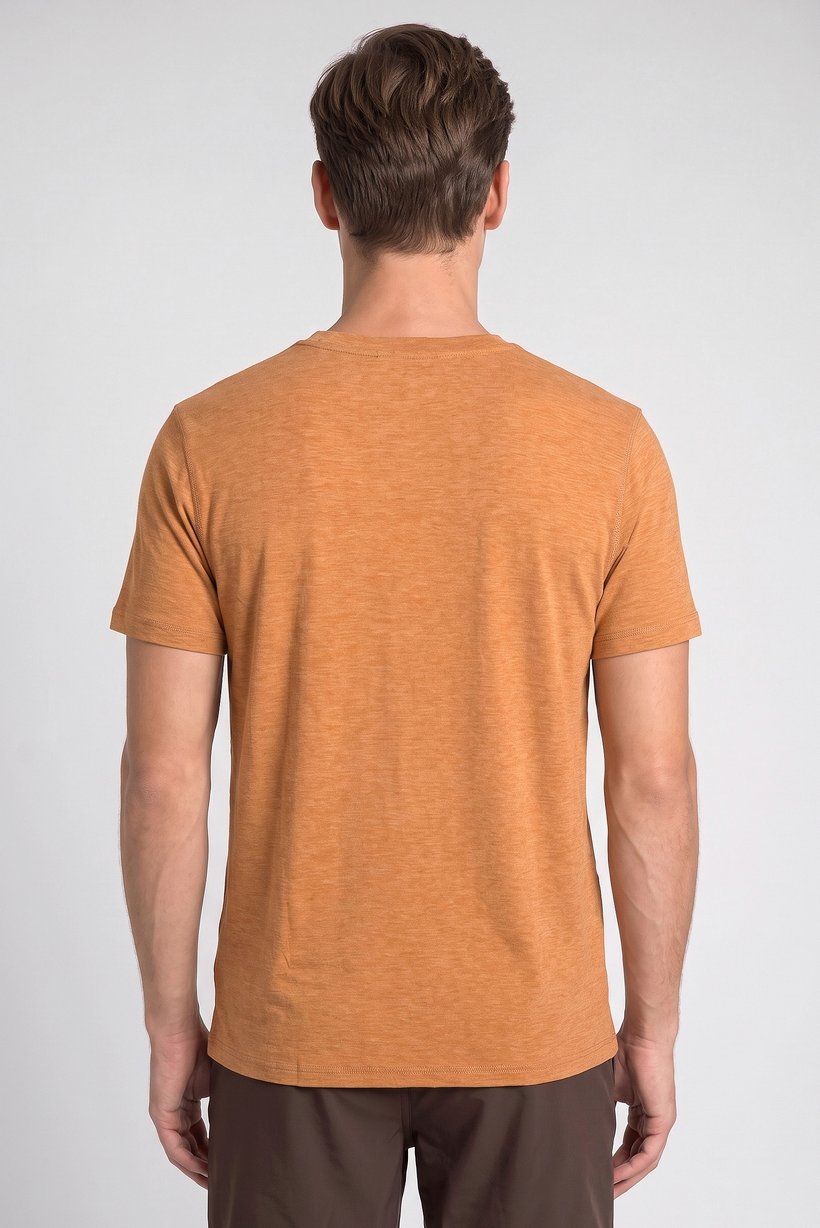 Men Sportswear Fit Short Sleeve Outdoor T-Shirt, Heather Rust