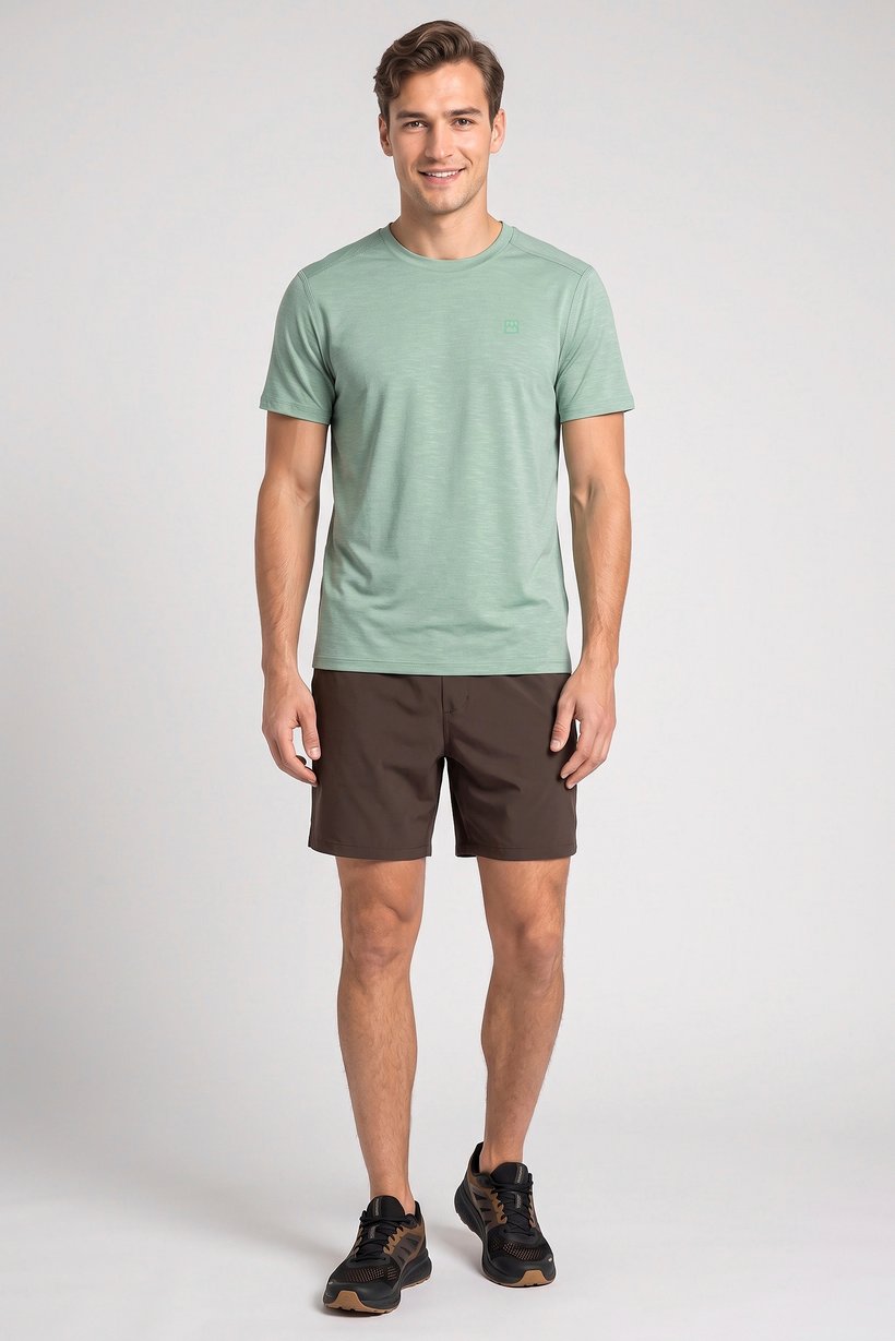 Men Sportswear Fit Short Sleeve Outdoor T-Shirt, Sage Green