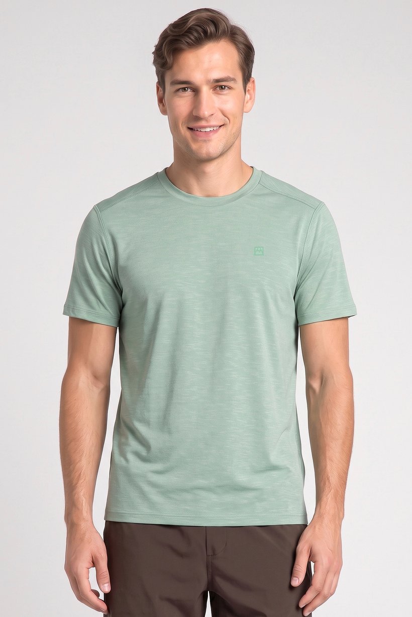 Men Sportswear Fit Short Sleeve Outdoor T-Shirt, Sage Green