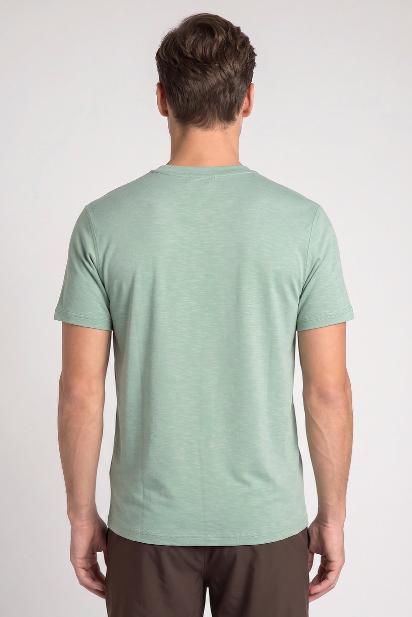 Men Sportswear Fit Short Sleeve Outdoor T-Shirt, Sage Green