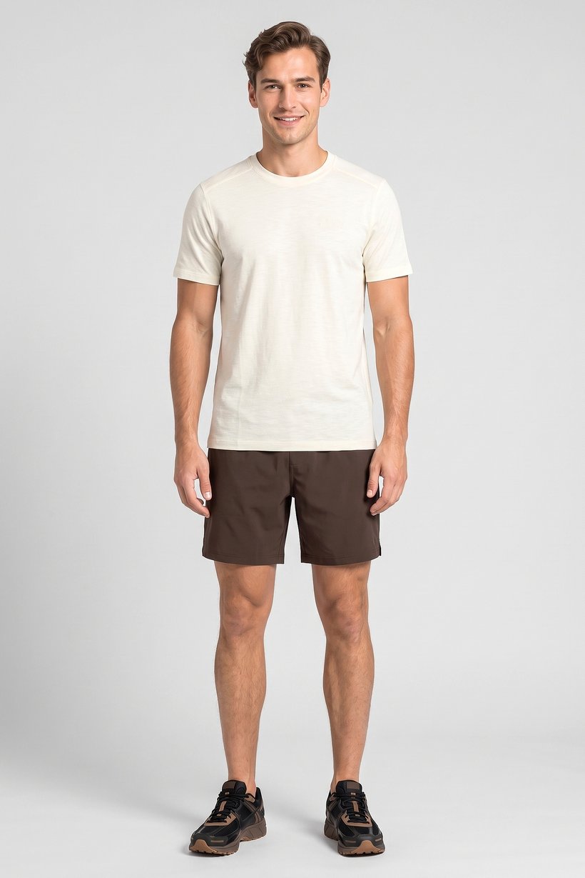 Men Sportswear Fit Short Sleeve Outdoor T-Shirt, Off White