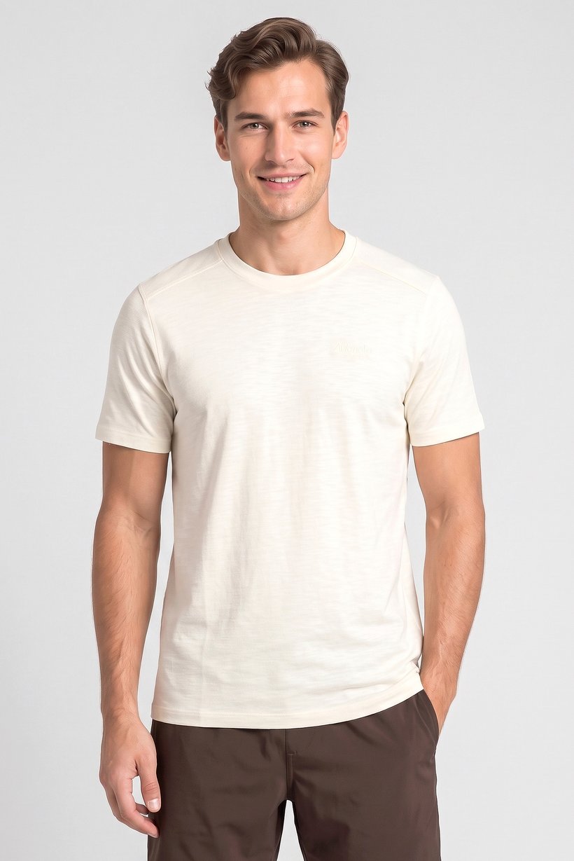 Men Sportswear Fit Short Sleeve Outdoor T-Shirt, Off White
