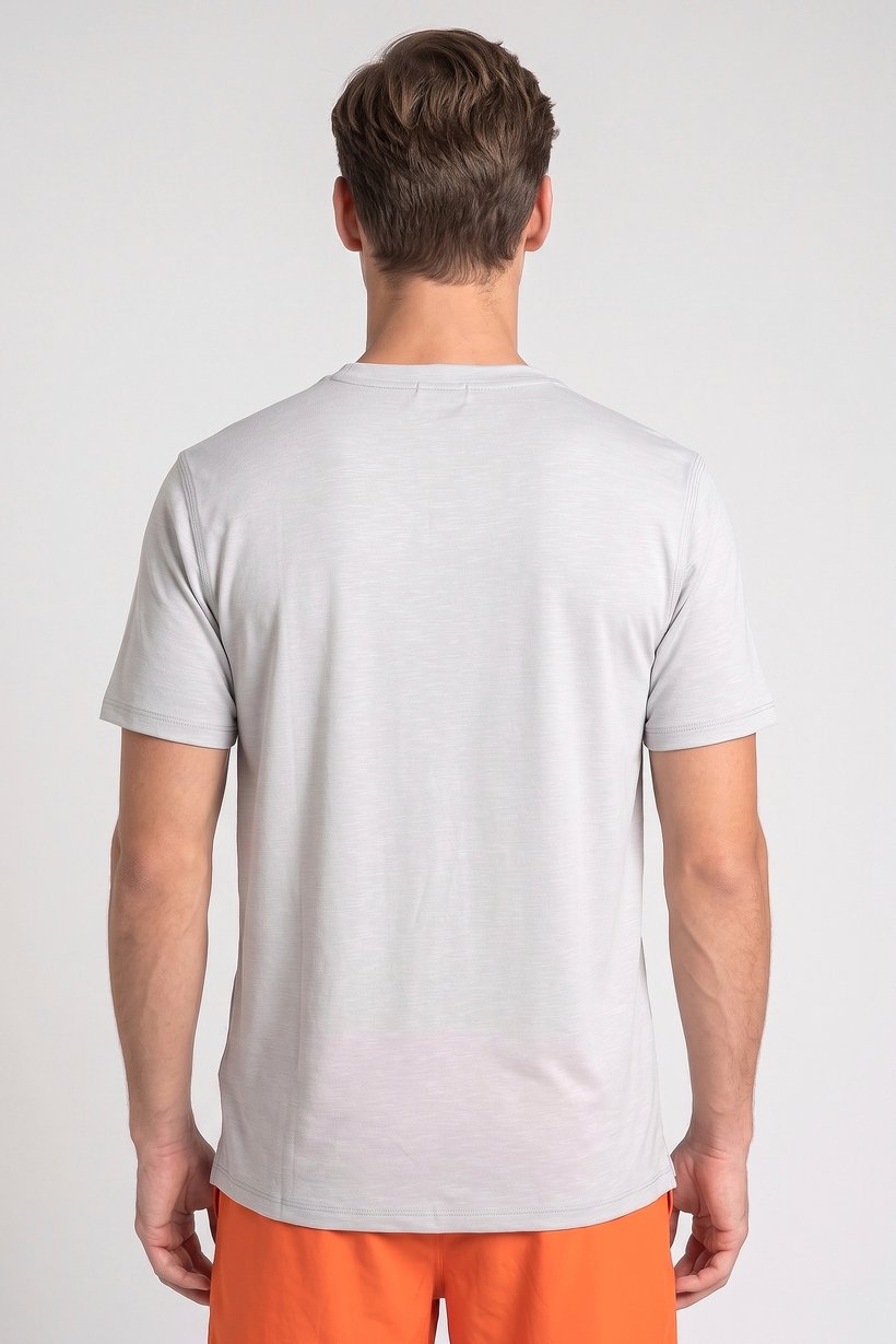 Men Sportswear Fit Short Sleeve Outdoor T-Shirt, Light Grey