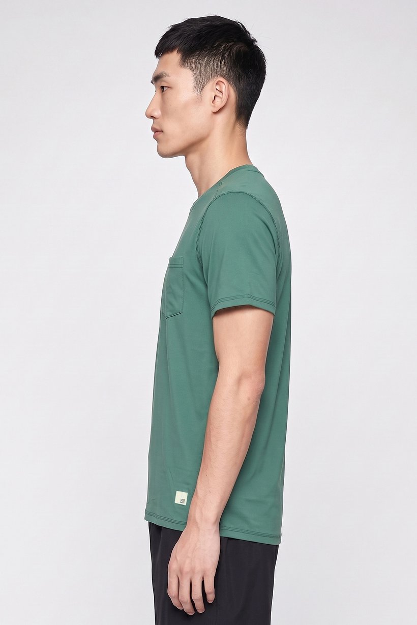Men Sportswear Fit Short Sleeve Outdoor T-Shirt, Green