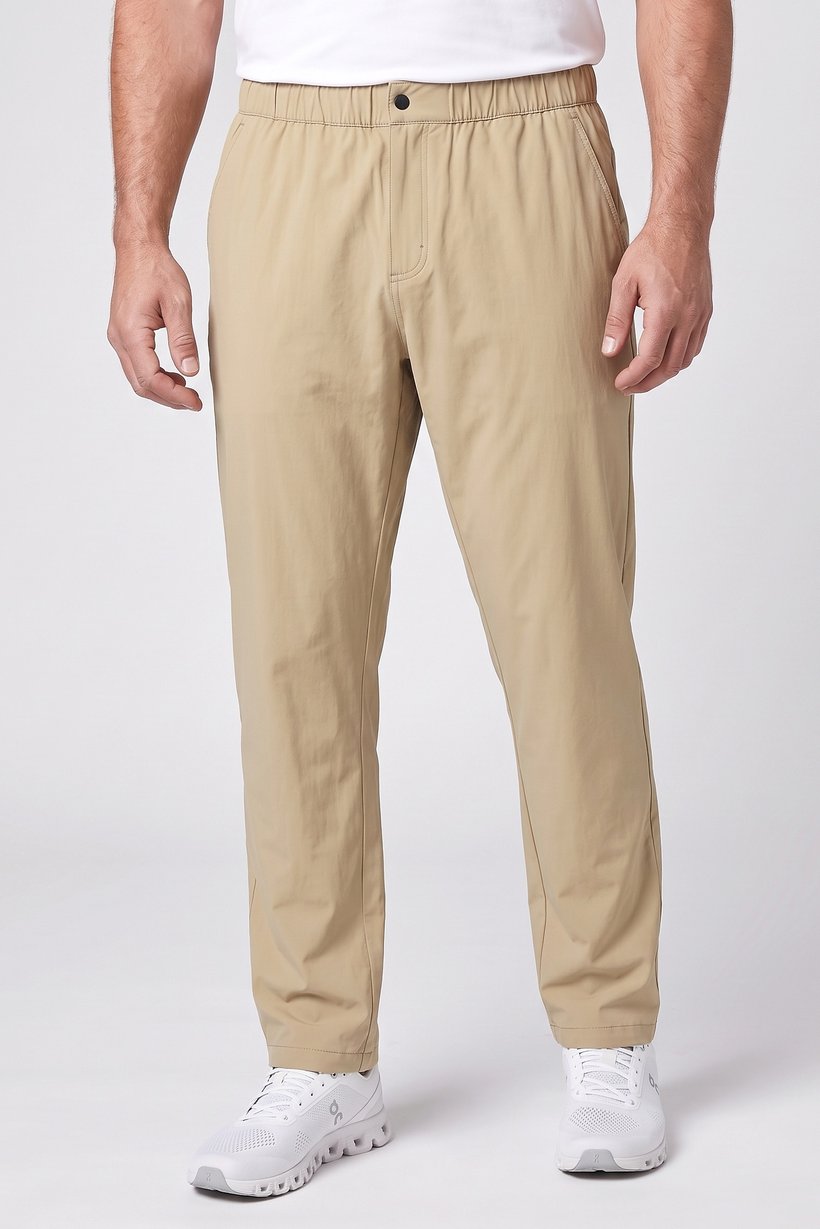 Men Sportswear Fit Solid Outdoor Pants, Beige