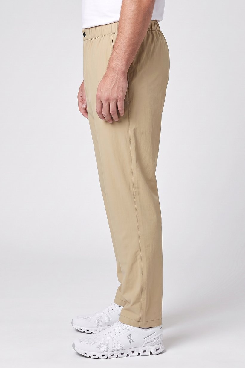 Men Sportswear Fit Solid Outdoor Pants, Beige