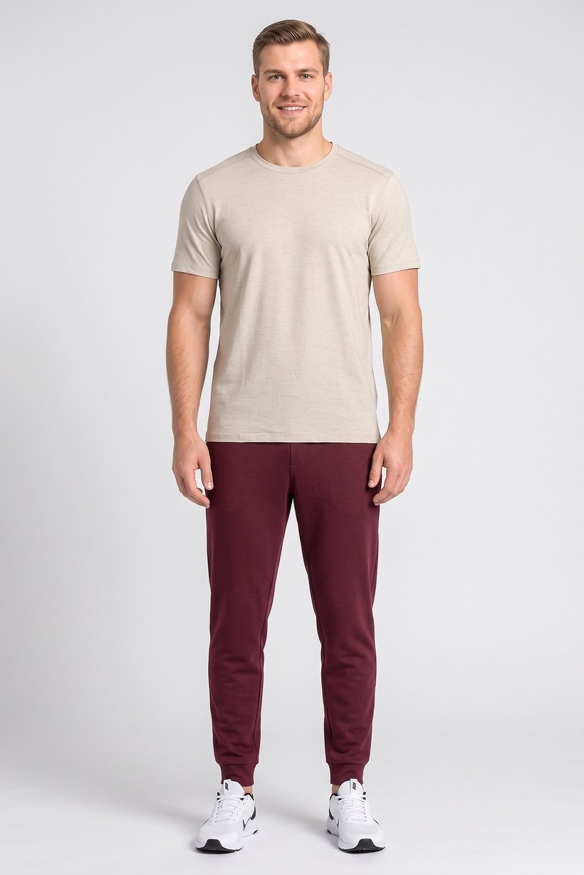 Men Sportswear Fit Short Sleeve Outdoor T-Shirt, Taupe