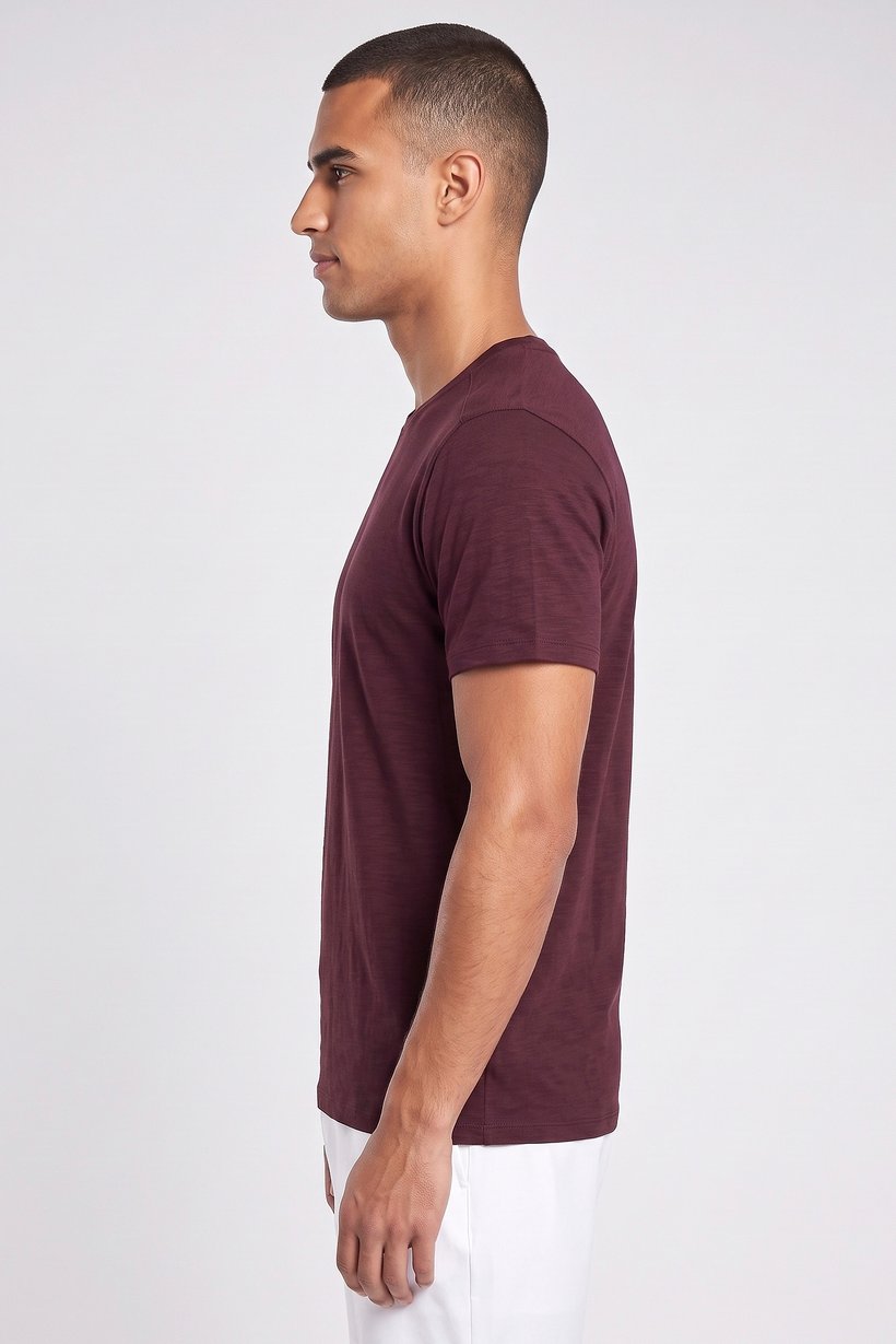 Men Sportswear Fit Short Sleeve Training T-Shirt, Burgundy