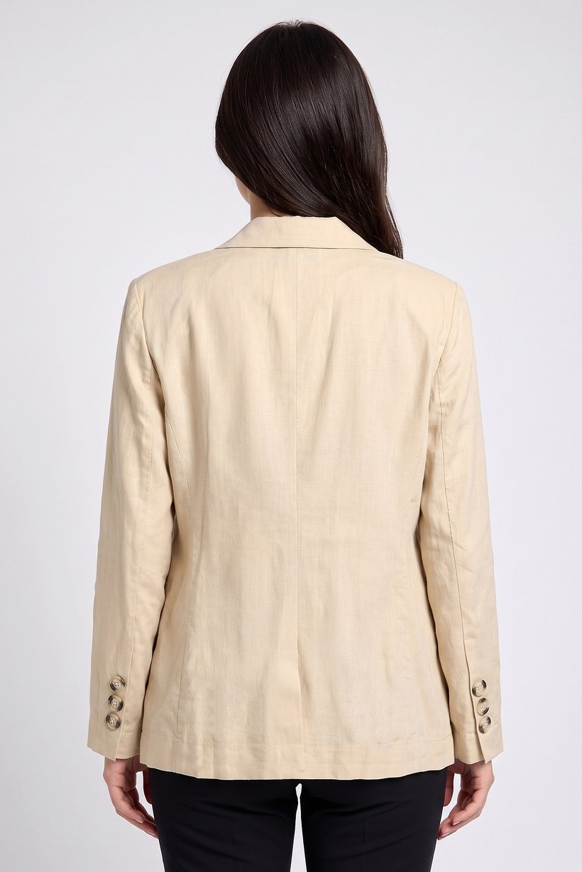Women Regular Fit Solid Casual Blazer, Beige