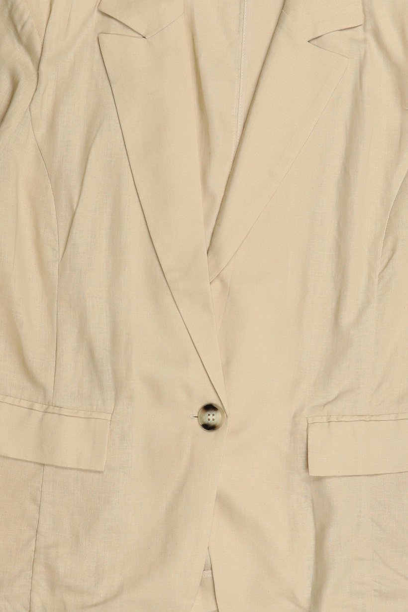Women Regular Fit Solid Casual Blazer, Beige